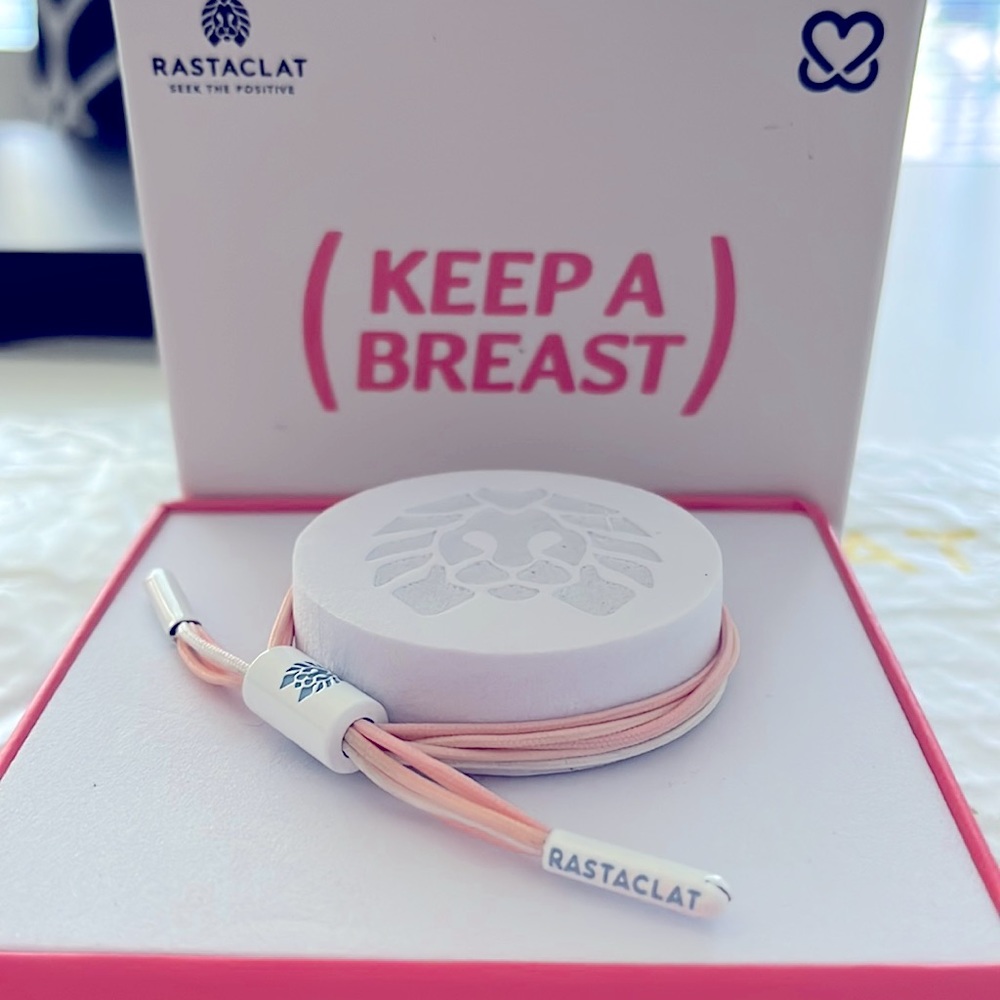 NIB Rastaclat Virtue Pink Adjustable Bracelet supporting Breast Cancer Awareness